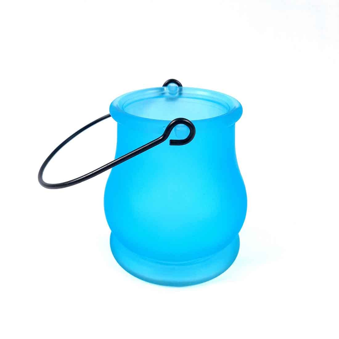 Handcrafted Glass Tealight Candle Holder for Table Decor & Gifts | Diwali, Festive Decoration - 8 Inch