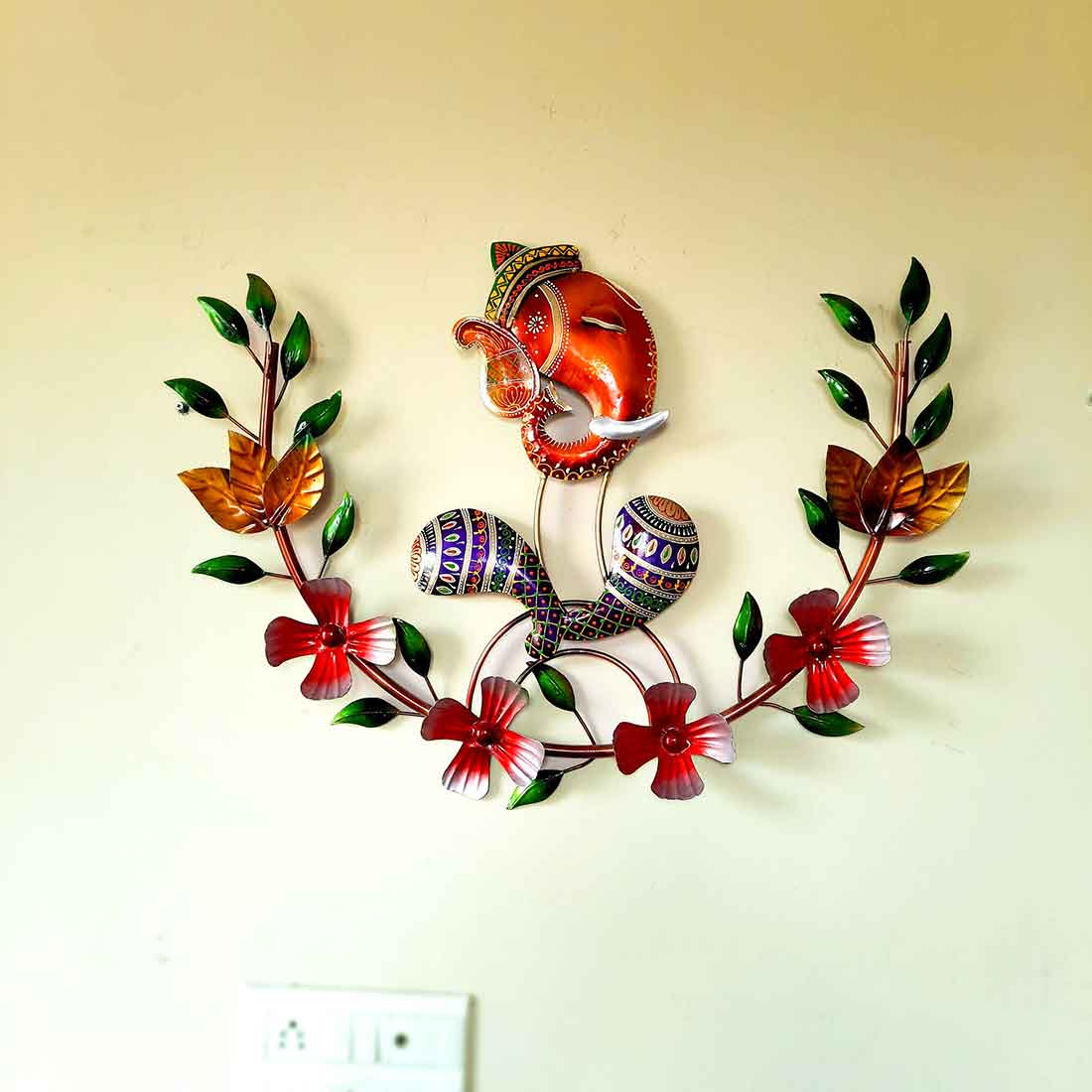 Ganesh Wall Hanging | Decorative Lord Ganesha Wall Art - for Living Room, Home, Office, Wall Decor & Gift - 22 Inch - Apkamart