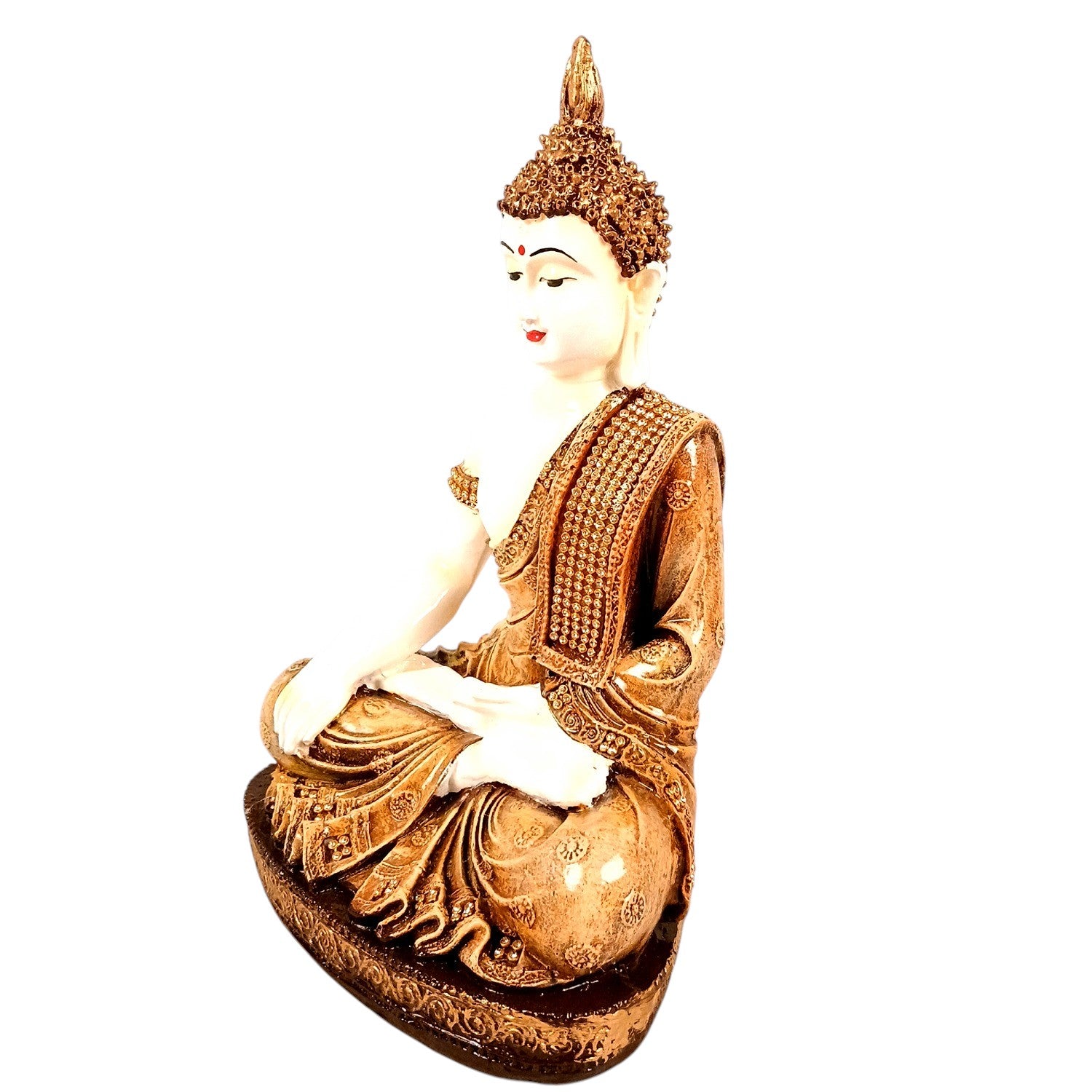 Buddha Statue | Lord Gautam Buddha in Meditation Idol Showpiece - For Living room, Home, Table, Shelf, Office Decor & Gift - 10 Inch - Apkamart