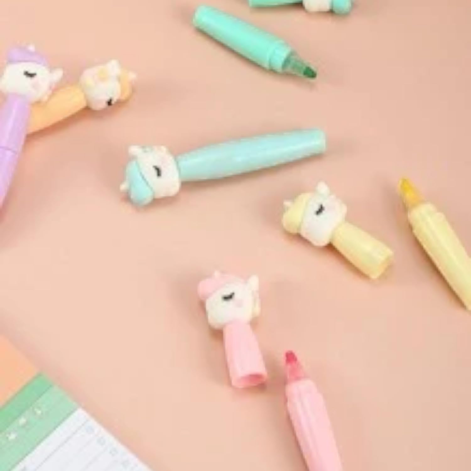 Unicorn Design Mini Highlighters for kids | Marker Pen in Pen Design - For Kids Study, School & Birthday Return Gift (Pack of 3)