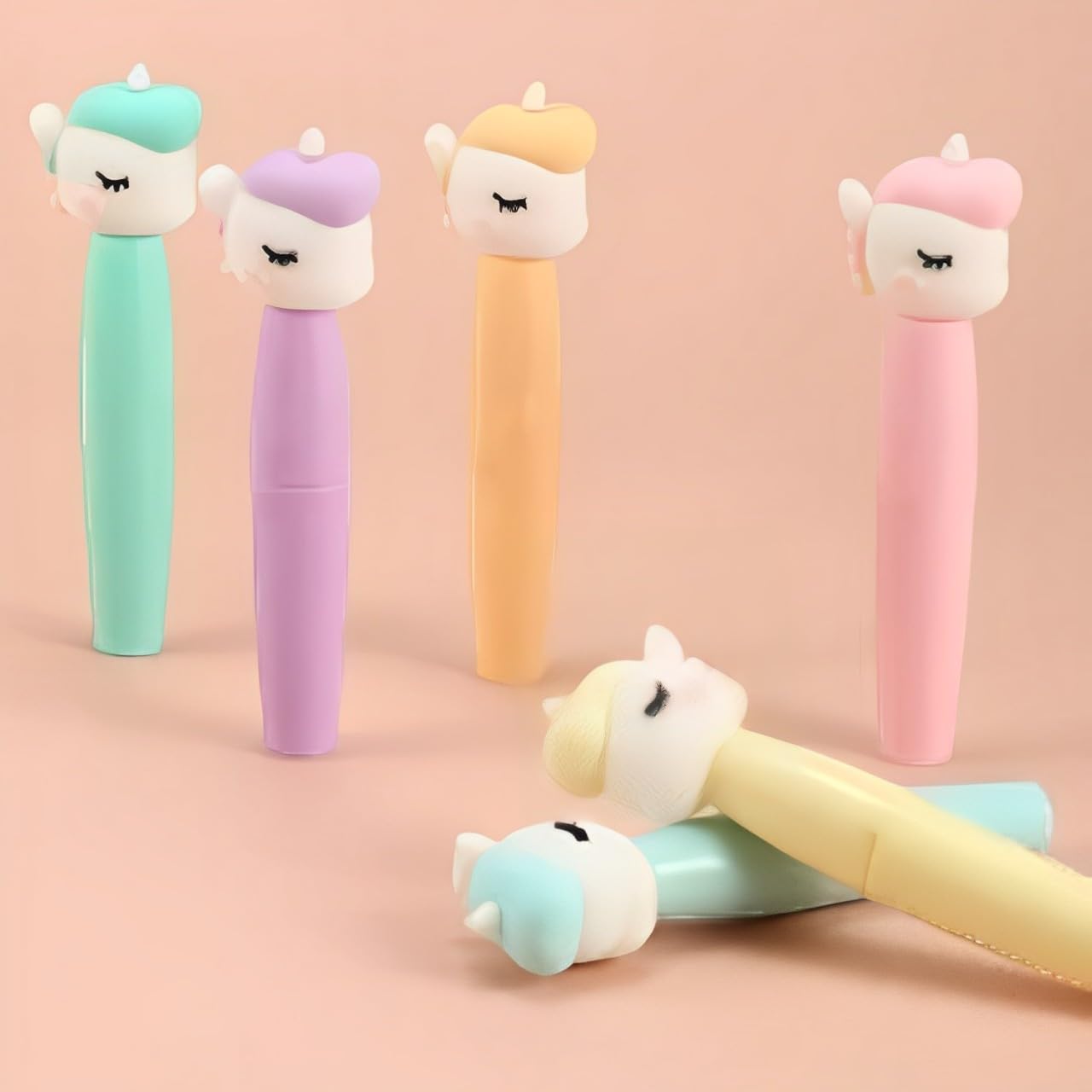 Unicorn Design Mini Highlighters for kids | Marker Pen in Pen Design - For Kids Study, School & Birthday Return Gift (Pack of 3)