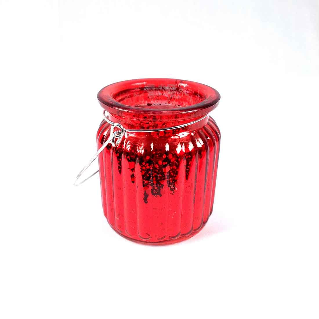 Handcrafted Glass Candle Holder for Table Décor & Gifts - 8 Inch (Set Of 2) - Apkamart