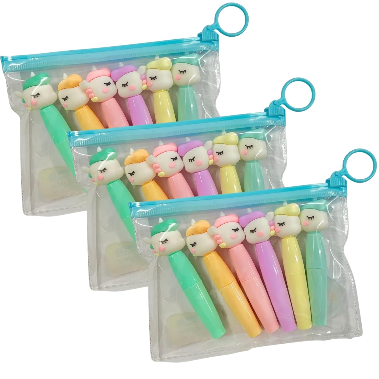 Unicorn Design Mini Highlighters for kids | Marker Pen in Pen Design - Apkamart #Style_Pack of 3