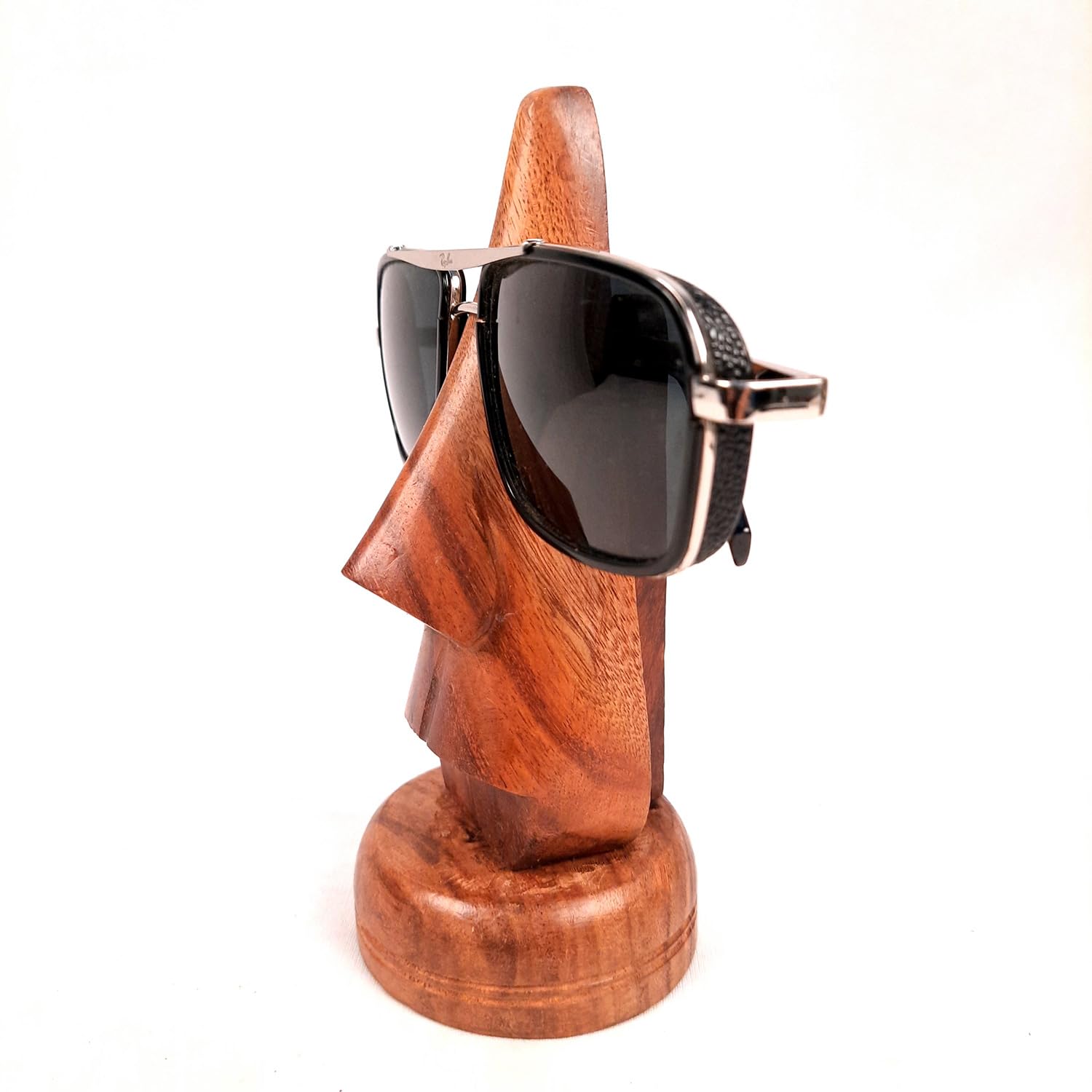 Wooden Nose Shaped Spectacle Holder | Specs Stand | Desk Organizer - For Home, Table, Office Decor & Gifts - 6 Inch (Pack Of 2) (Specs Not Included) - Apkamart