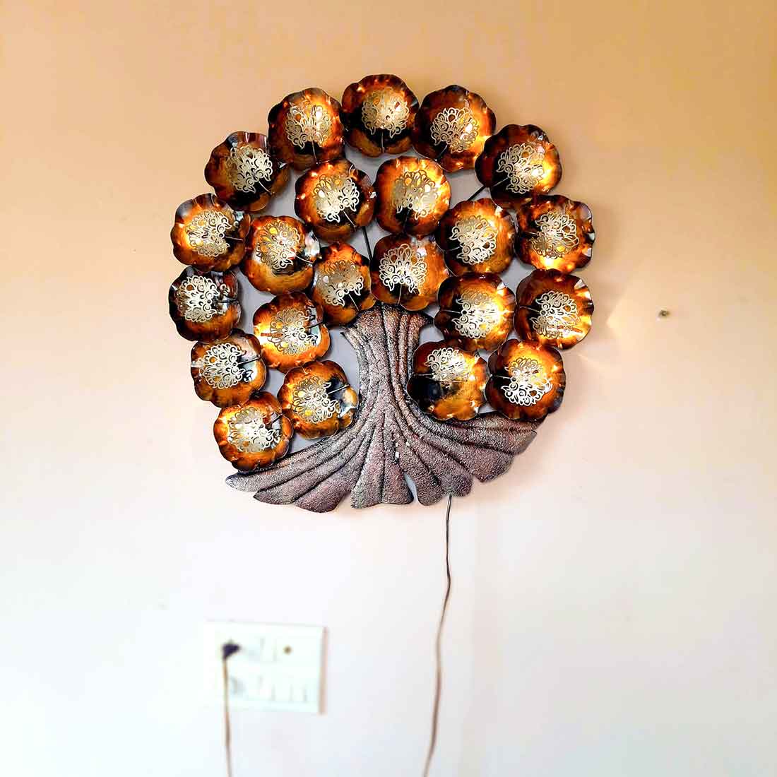 Antique LED Tree Wall Art - 30 Inch - Apkamart