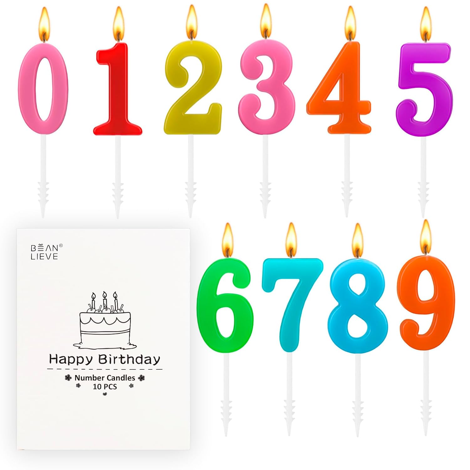 Birthday 0 To 9 Number Candle for Cake Decoration | Numerical Birthday Candle for Kids & Adults | Happy Birthday Cake Candle for Home Parties, School Events & Celebrations - Apkamart