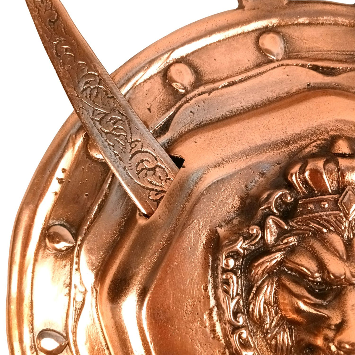 Round Lion Face Dhal Talwar Sword & Shield Wall Decor – 13 Inch