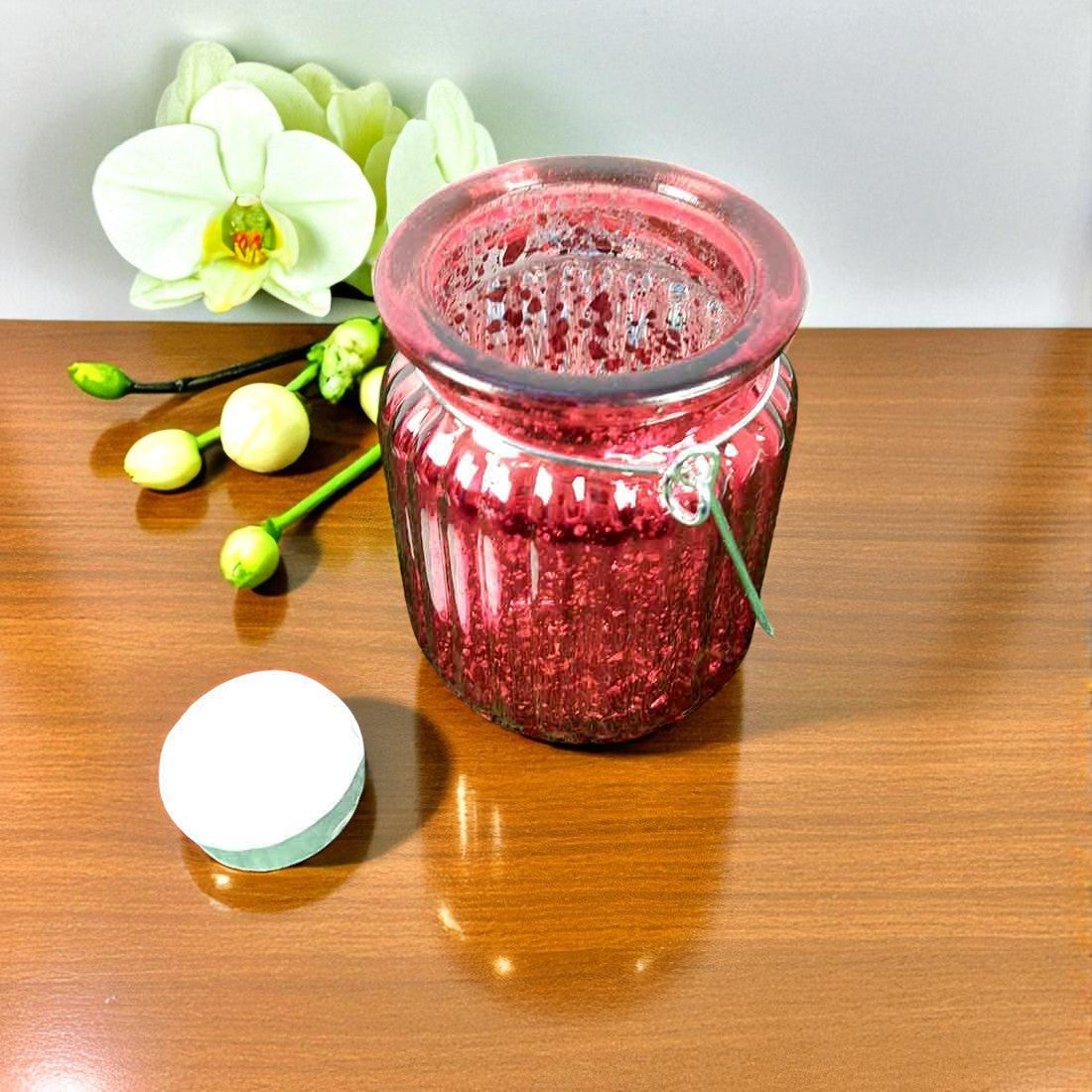 Handcrafted Glass Candle Holder for Table Décor & Gifts - 8 Inch (Set Of 2) - Apkamart
