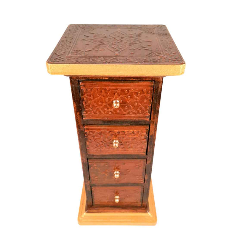 Jewellery Box | Decorative Box - 4 Drawers - For Earring & Necklace - 15 Inch - Apkamart
