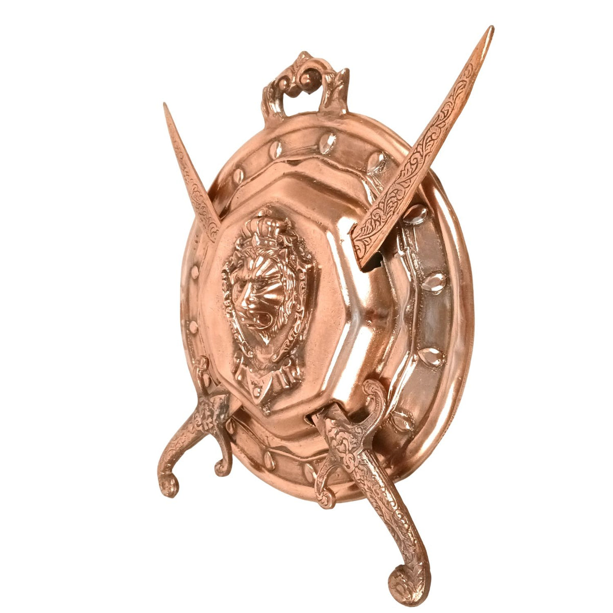 Round Lion Face Dhal Talwar Sword & Shield Wall Decor – 13 Inch