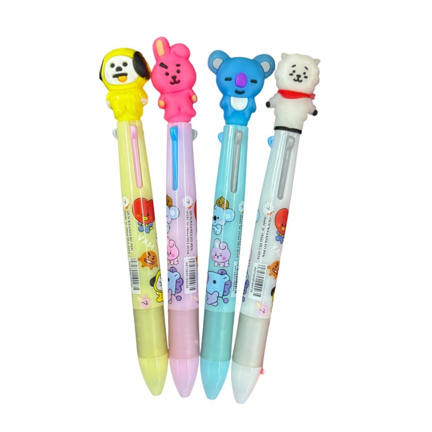 Cool & Stylish 3 in 1 Ballpoint pen - for Kids | Animal & Heart design on top |design ballpoint pen, creative pen | Best for Gift & Return Gift Pack of 2 - Apkamart #Style_Pack Of 4