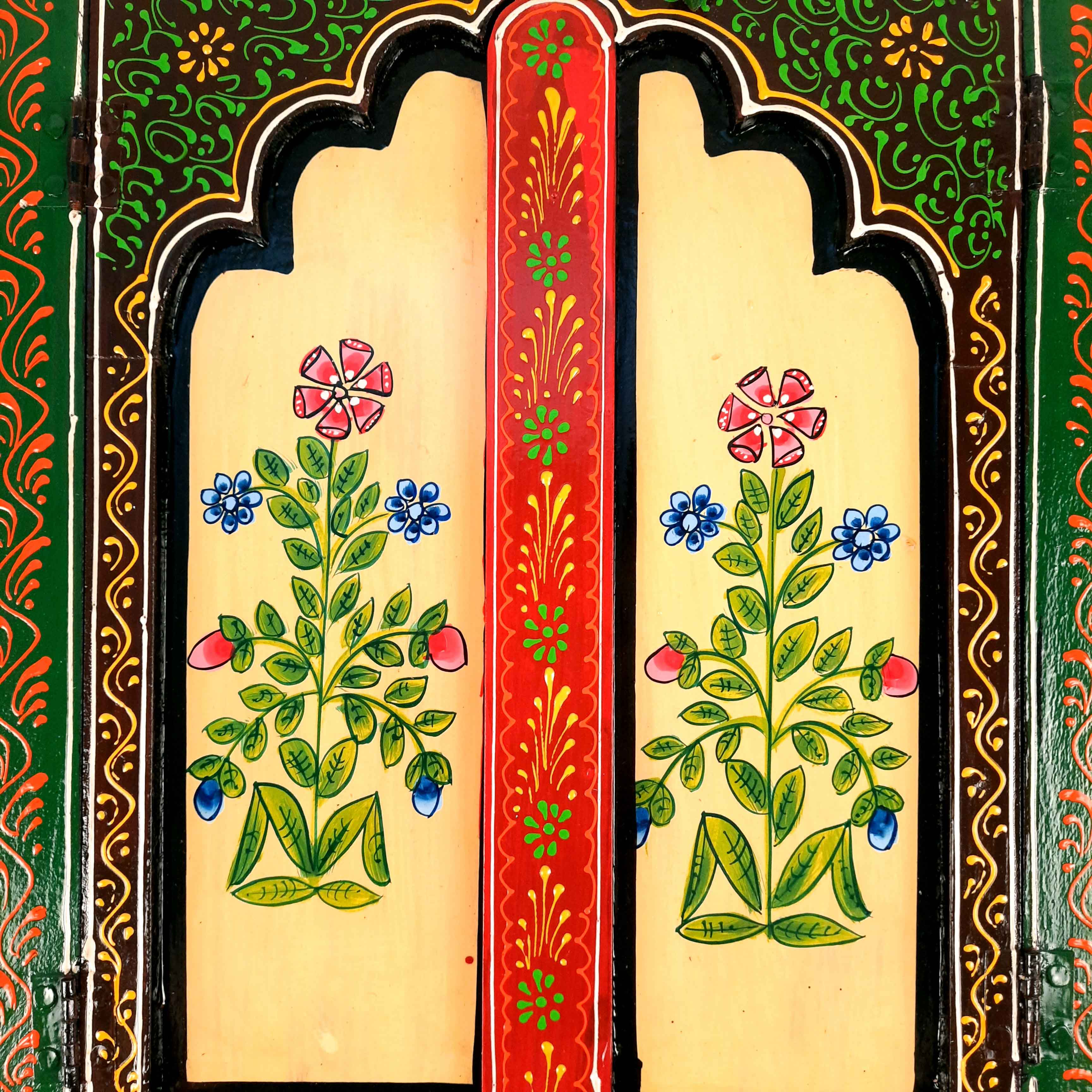 Wooden Window Jharokha Wall Decor - For Home Decor, Living Room & Gifts - 15 Inch - Apkamart