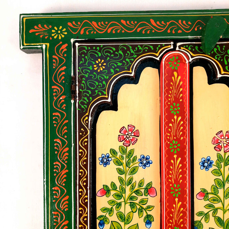 Wooden Window Jharokha Frame | Jharokha Wall Hanging - For Home Decor & Gifts - 18 Inch - Apkamart