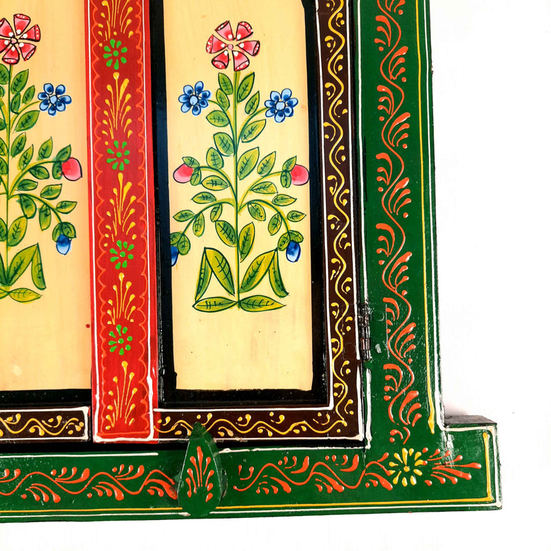 Wooden Window Jharokha Frame | Jharokha Wall Hanging - For Home Decor & Gifts - 18 Inch - Apkamart