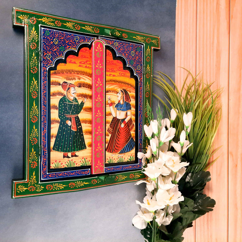 Wooden Window Jharokha Wall Hanging | Ethnic Jharokha Photo Frame - For Home Decor & Gifts - 15 Inch - Apkamart