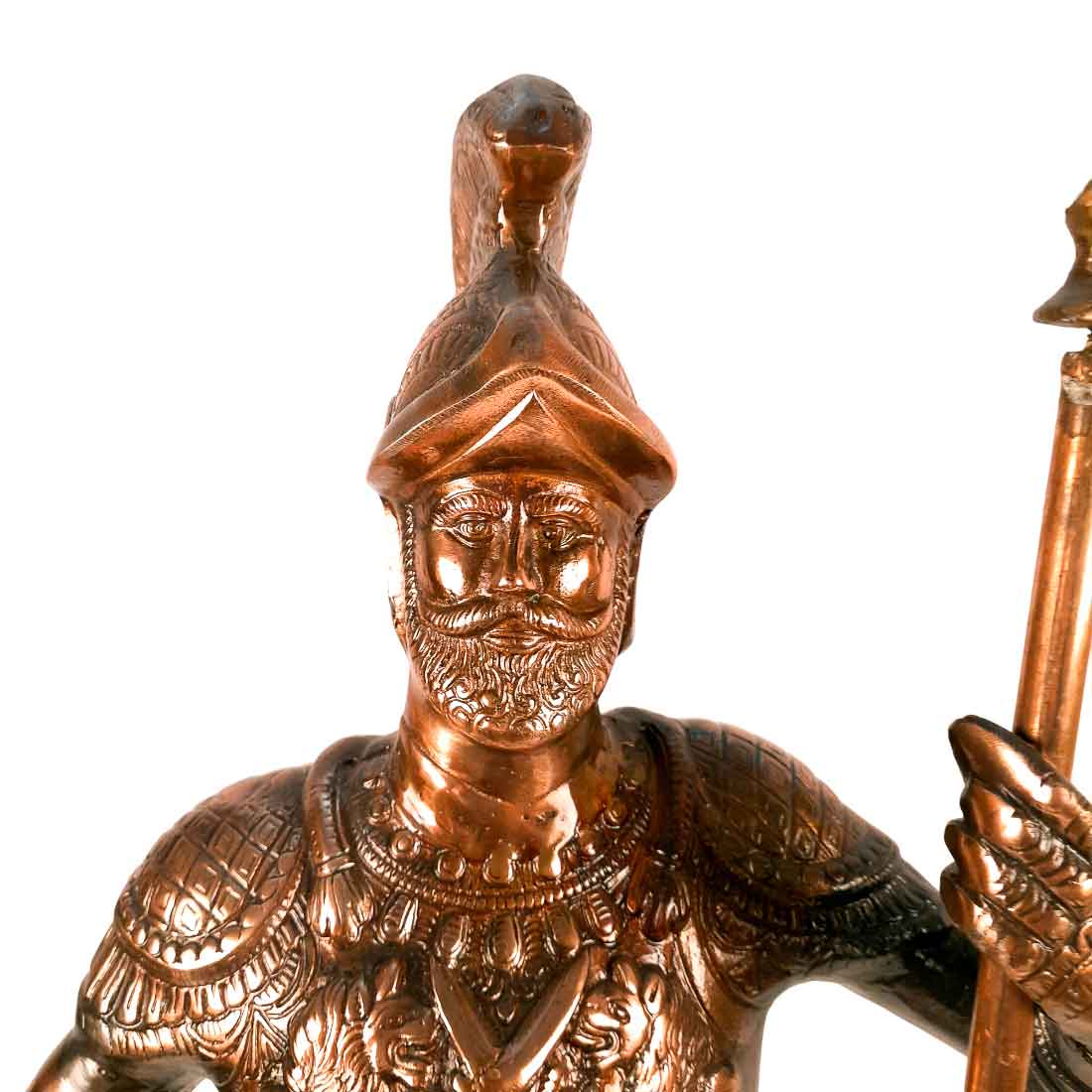 Soldier Showpiece | Warrior Statue with Spear & Sword - For Living Room, Home Decor & Gifts - 46 Inch - Apkamart