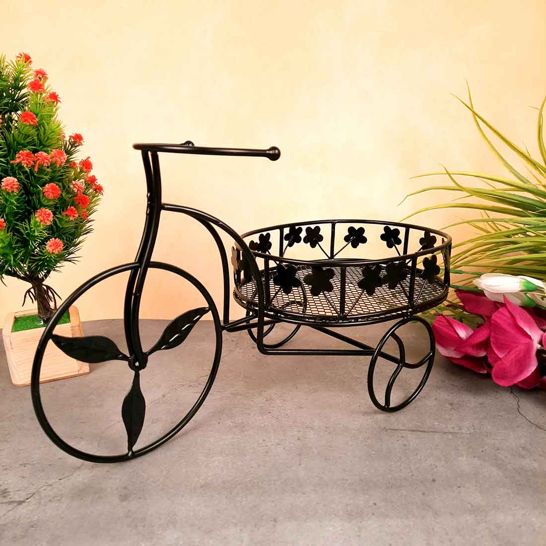 Fruit Basket | Multipurpose Basket - Rickshaw Design - For Fruits, Vegetables, Kitchen & Dining Table Decor - 15 Inch - Apkamart#Style_Pack of 2