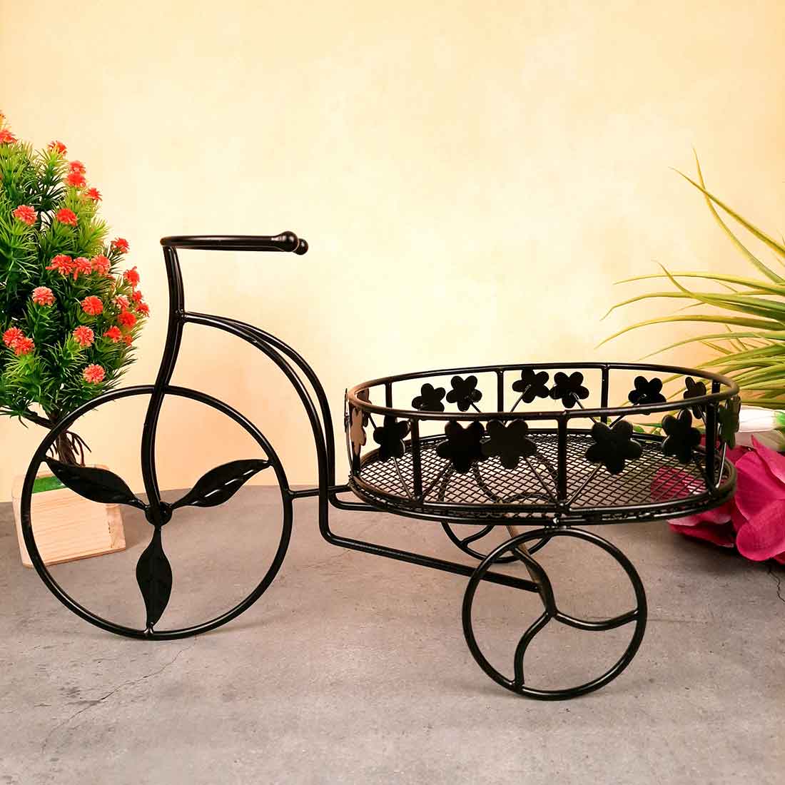 Fruit Basket | Multipurpose Basket - Rickshaw Design - For Fruits, Vegetables, Kitchen & Dining Table Decor - 15 Inch - Apkamart#Style_Pack of 1