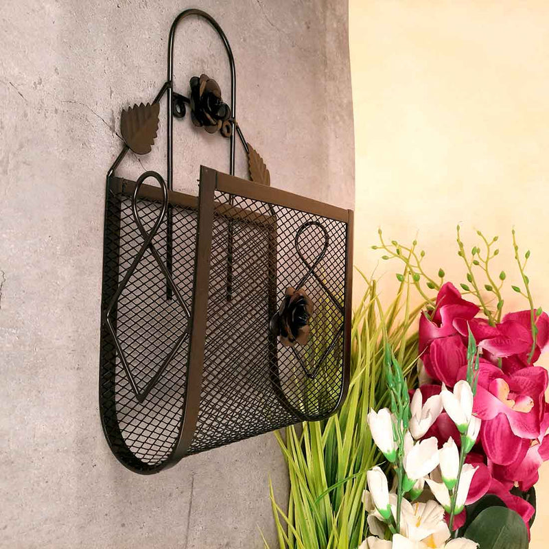 Magazine Holder Wall Mount | Wall Hanging Newspaper Stand - For Home, Office, Living Room, Organizing & Gifts - 13 Inch - Apkamart