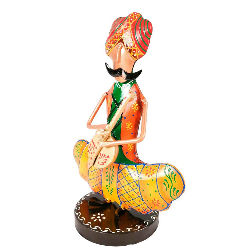 Rajasthani Musician Showpiece - For Table & Home Decor - 9 Inch -Set of 3 - Apkamart