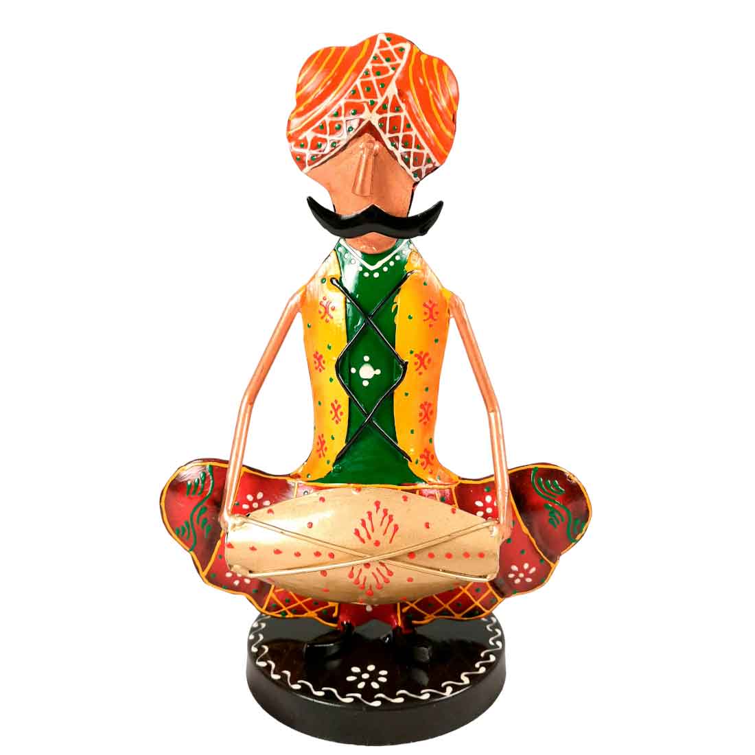 Rajasthani Musician Showpiece - For Table & Home Decor - 9 Inch -Set of 3