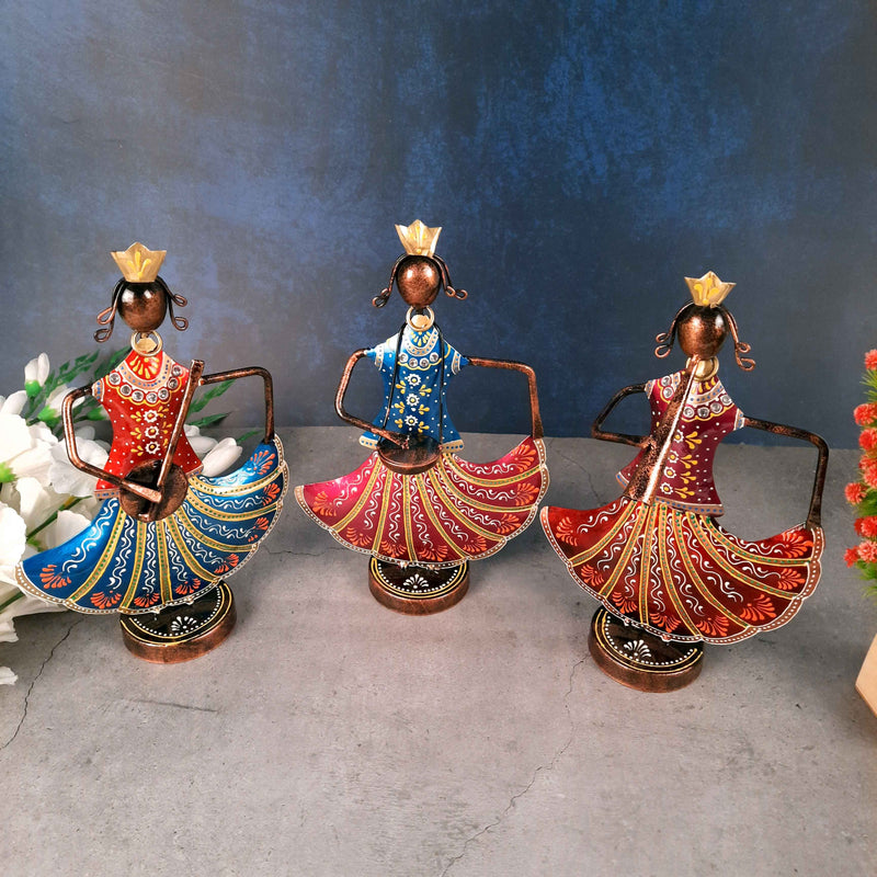 Musician Ladies Showpiece set of 3 - For Living Room, Home Decor & Gifts - 11 Inch - Apkamart