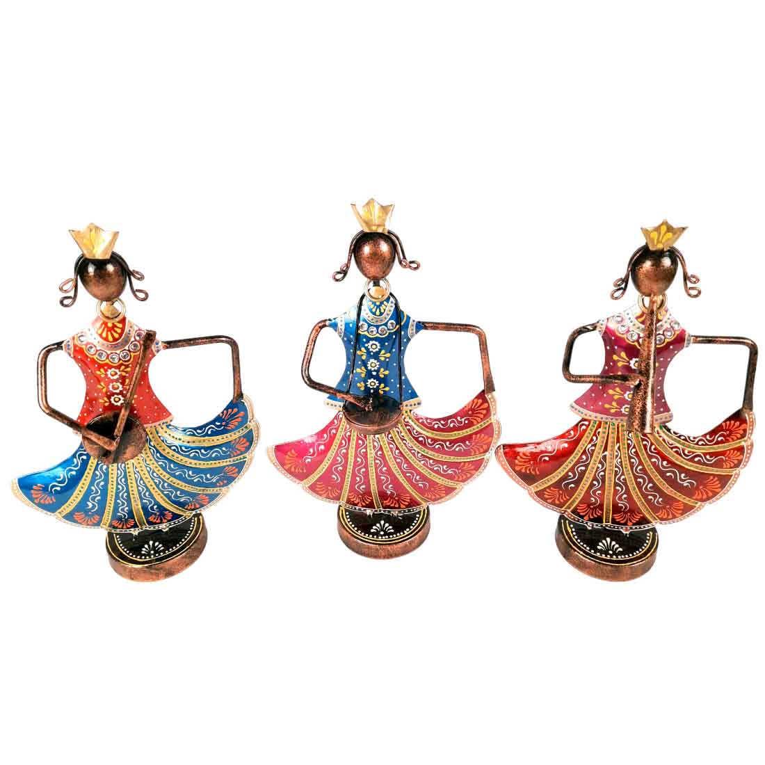 Musician Ladies Showpiece set of 3 - For Living Room, Home Decor & Gifts - 11 Inch - Apkamart