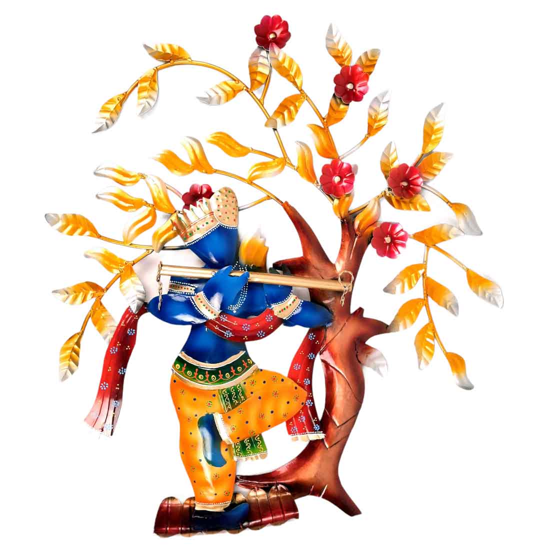 Krishna Wall Hanging | Krishna Playing Flute Wall Art - For Living Room, Wall & Home Decor & Gifts -25 Inch - Apkamart