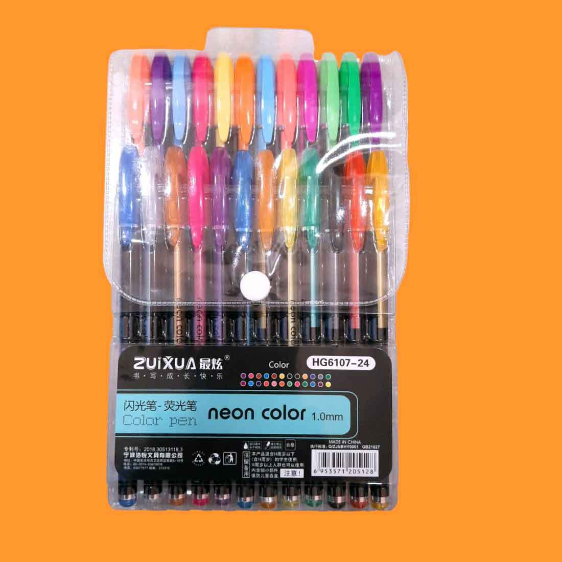 Neon Gel Pens | Fluorescence Highlighter – For Kids Drawing, DIY, Art & Craft - Apkamart