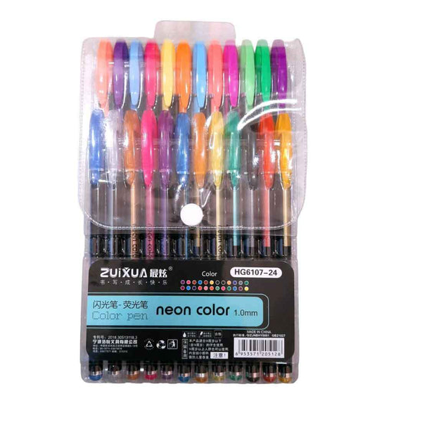 Neon Gel Pens | Fluorescence Highlighter – For Kids Drawing, DIY, Art & Craft - Apkamart