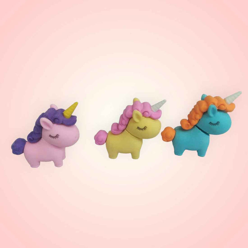 Kids Eraser Unicorn Shape - For Kids, Birthday Return Gift (Pack of 12)