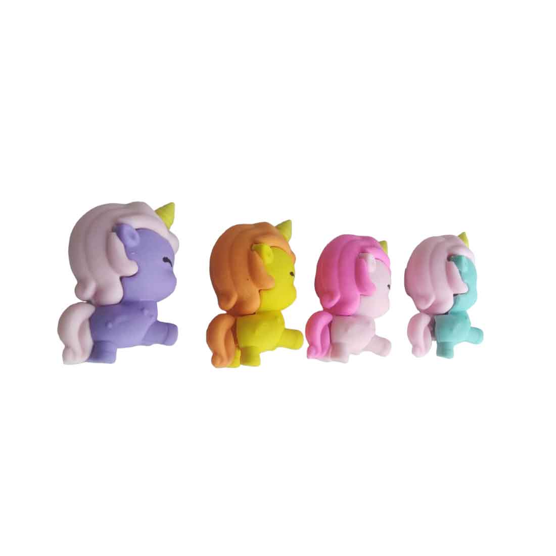 Colourful Unicorn Eraser Set - For Kids, Birthday Return Gift (Pack of 12)
