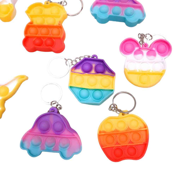 Pop It Keychains | Push Pop Bubble Popping Toy in Assorted Colour & Designs - For Kids, Gifts & Return Gifts - Apkamart