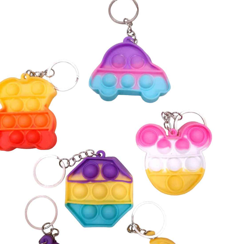Pop It Keychains | Push Pop Bubble Popping Toy in Assorted Colour & Designs - For Kids, Gifts & Return Gifts - Apkamart