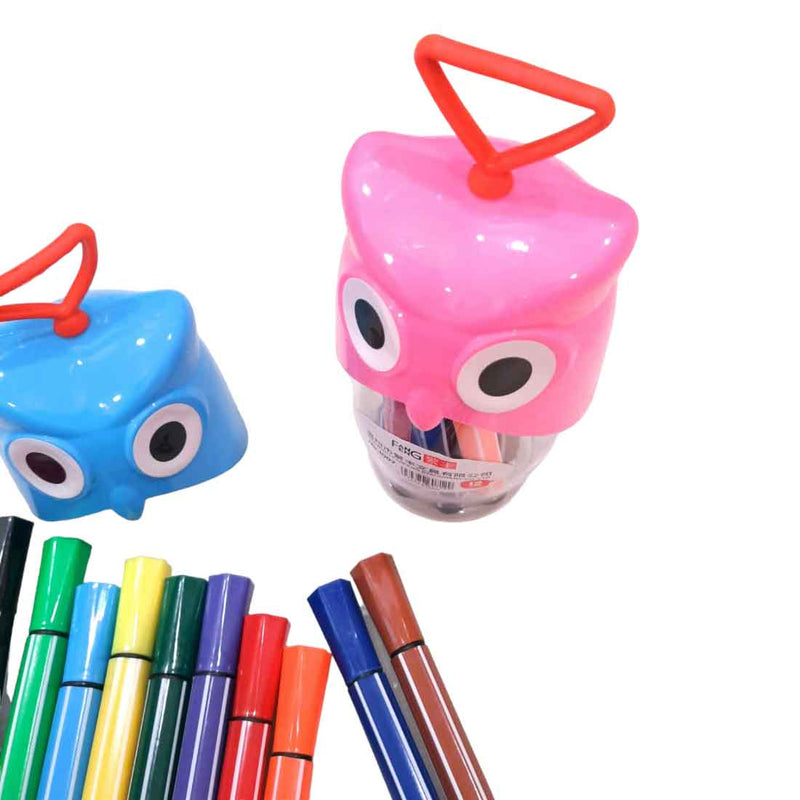 Sketch Pen with Owl Design | Sketch Pen Stationary Kit -For Birthday Party Return Gift (Pack of 5) - Apkamart