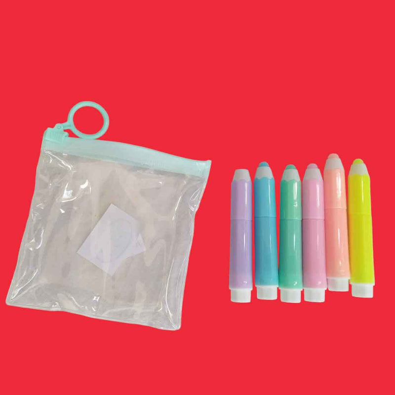 Pencil Shaped Colorful Highlighter – For Kids | Gifts & Return Gifts | Assorted Design & Colors (Pack of 6 & Pack of 12) - Apkamart
