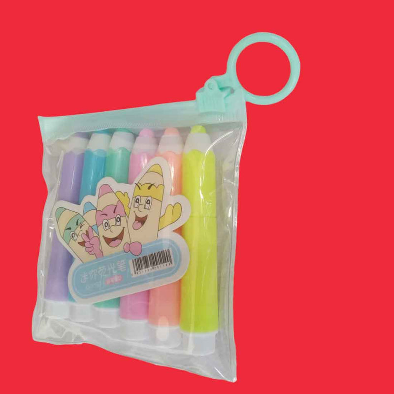 Pencil Shaped Colorful Highlighter – For Kids | Gifts & Return Gifts | Assorted Design & Colors (Pack of 6 & Pack of 12) - Apkamart