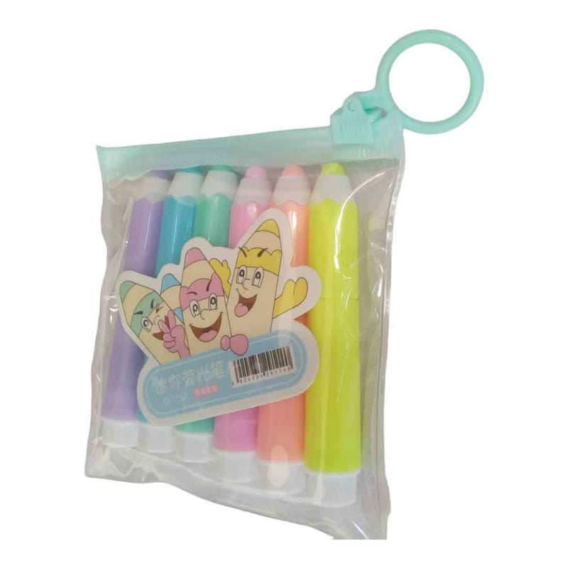 Pencil Shaped Colorful Highlighter – For Kids | Gifts & Return Gifts | Assorted Design & Colors (Pack of 6 & Pack of 12) - Apkamart