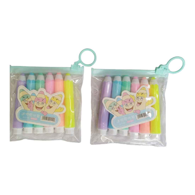 Pencil Shaped Colorful Highlighter – For Kids | Gifts & Return Gifts | Assorted Design & Colors (Pack of 6 & Pack of 12) - Apkamart