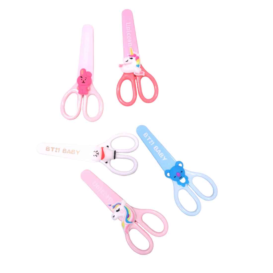 Unicorn Scissors with Cover | Kids-Friendly Craft Scissors in Assorted Colors – for School, Art and Craft (Pack of 3)