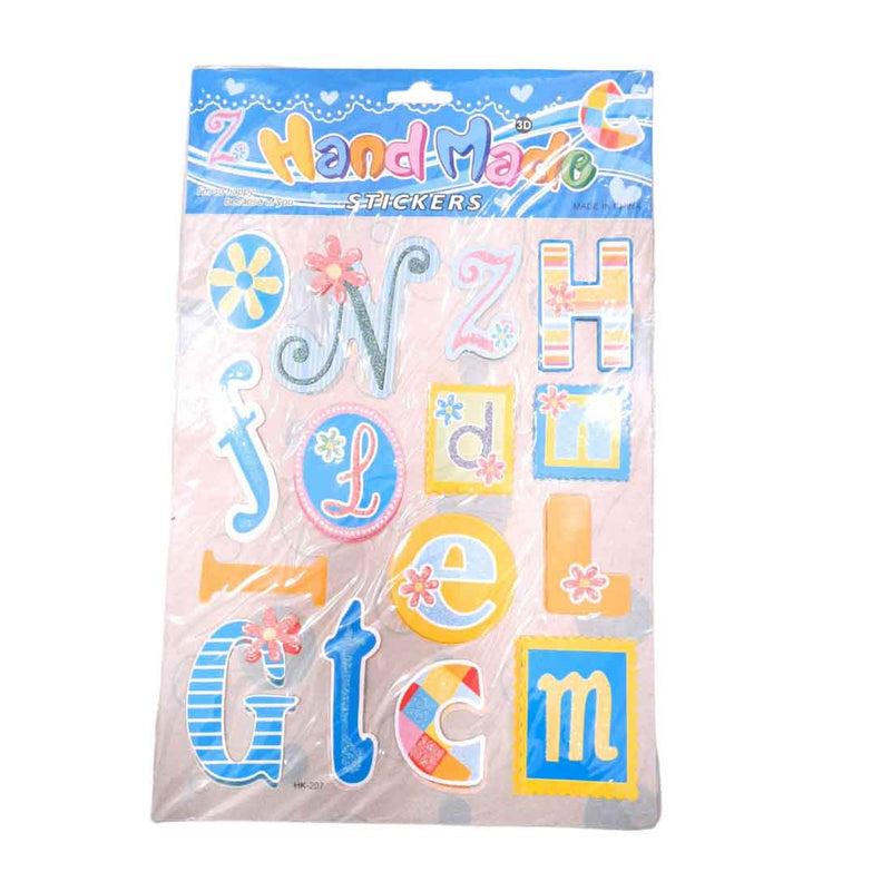 Colorful 3D A4 Size Stickers - For Kids | Gifts & Return Gifts ( Pack of 5) - Apkamart