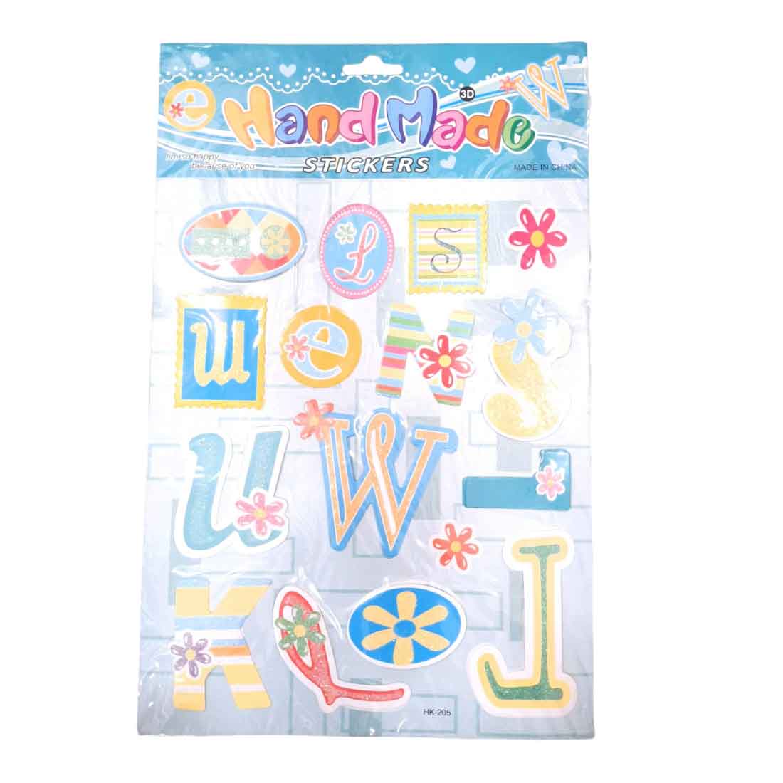 Colorful 3D A4 Size Stickers - For Kids | Gifts & Return Gifts ( Pack of 5) - Apkamart