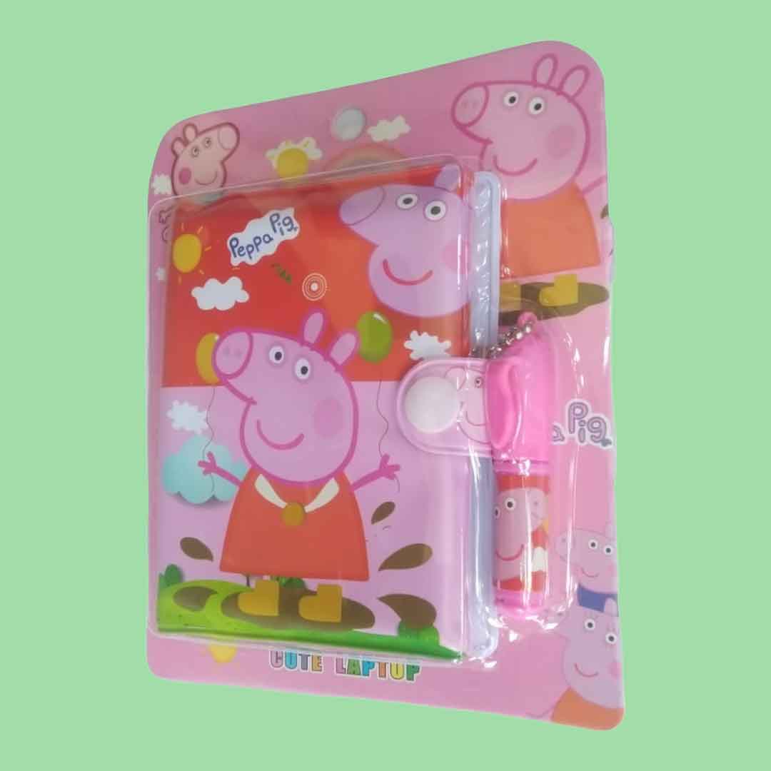 Colorful & Cute Peppa Pig Small Diary with Pen - for Kids & Birthday Return Gift (Pack of 12)  - Apkamart
