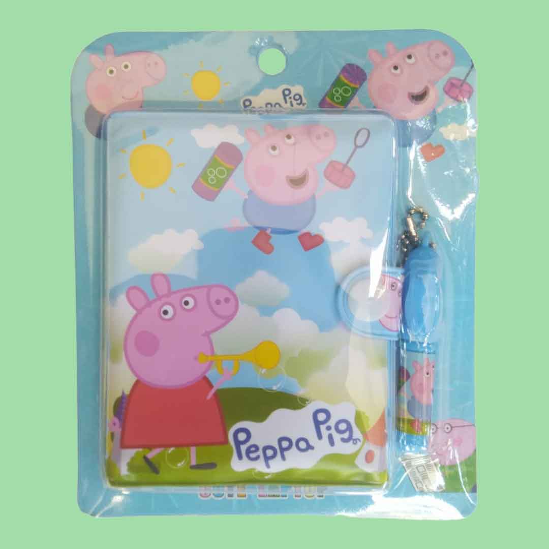 Colorful & Cute Peppa Pig Small Diary with Pen - for Kids & Birthday Return Gift (Pack of 12)  - Apkamart