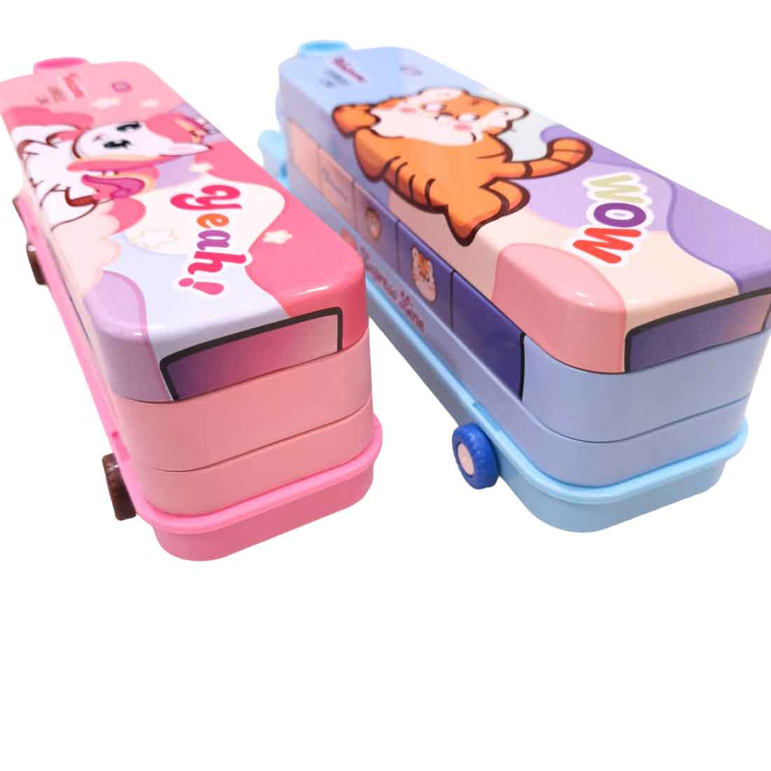 Colorful & Attractive in Train Design Pencil Box | Pen pencil case - for Kids School Supplies & Birthday Return Gifts | in Assorted Colors - Apkamart