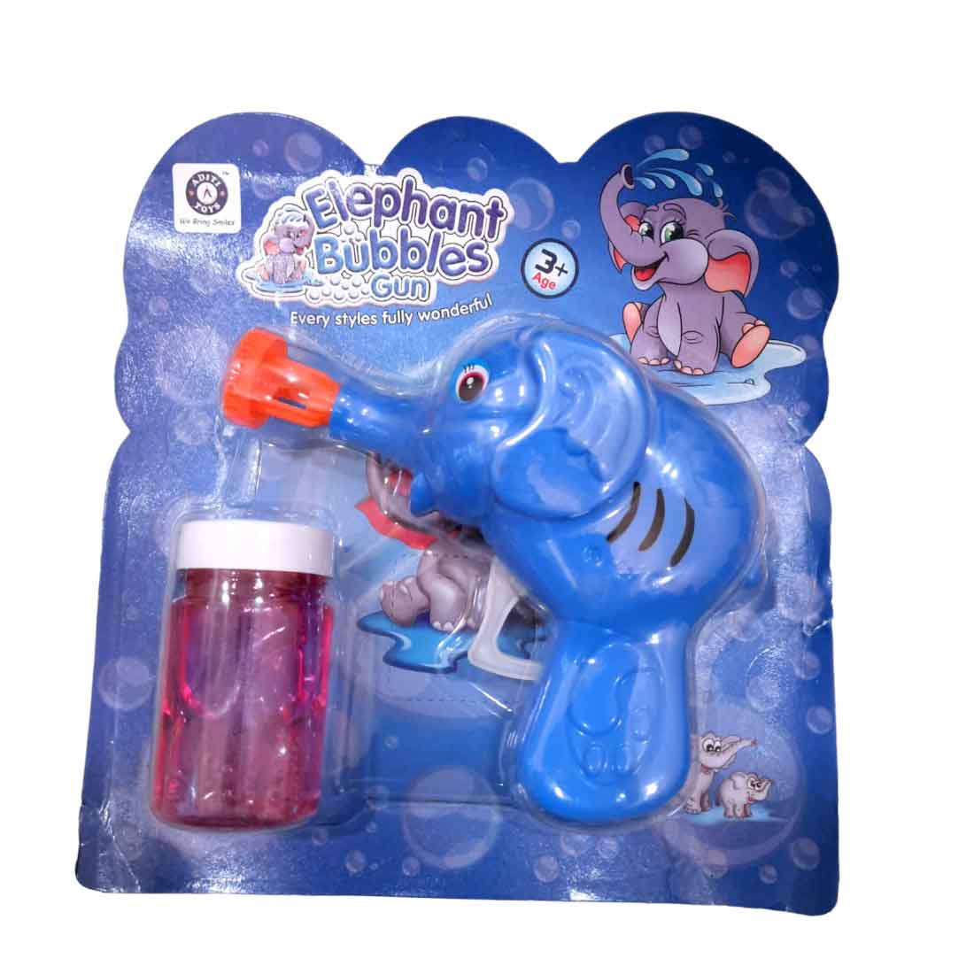 Bubble Making Gun with Bubble Solution in Elephant Shape - For Kids & Birthday Return Gift - Apkamart