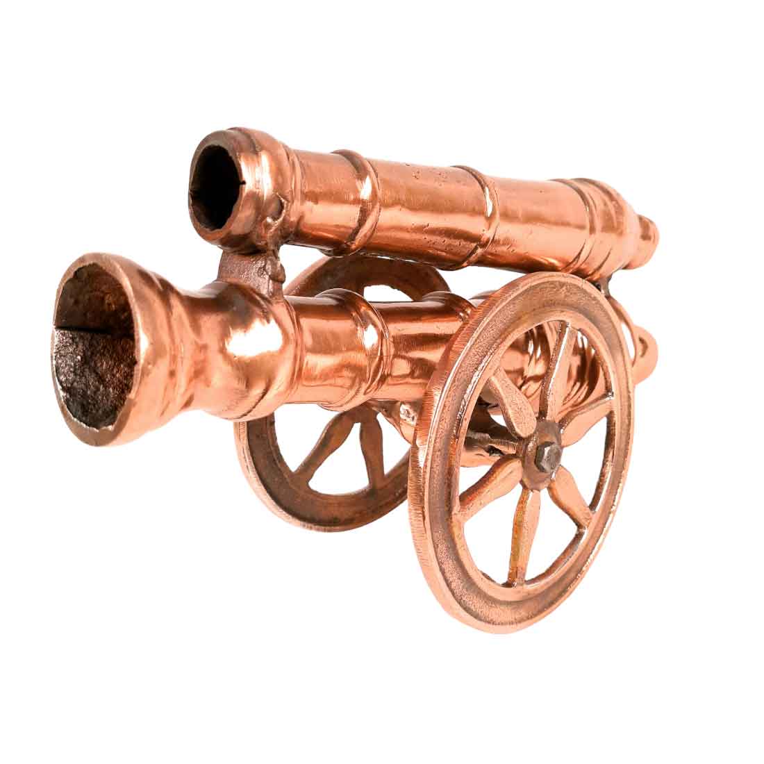 Cannon Double Barrel - Antique Showpiece - For Table Decor & Gifts -13 Inch