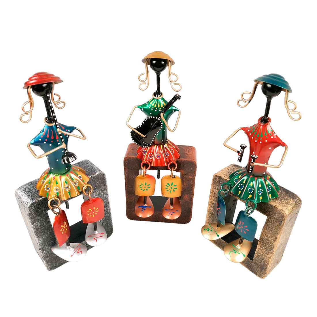 Musicians Playing Musical Instruments Showpiece - Set of 3 - For Living Room, Home & Table Decor & Gifts - 12 Inch - Apkamart