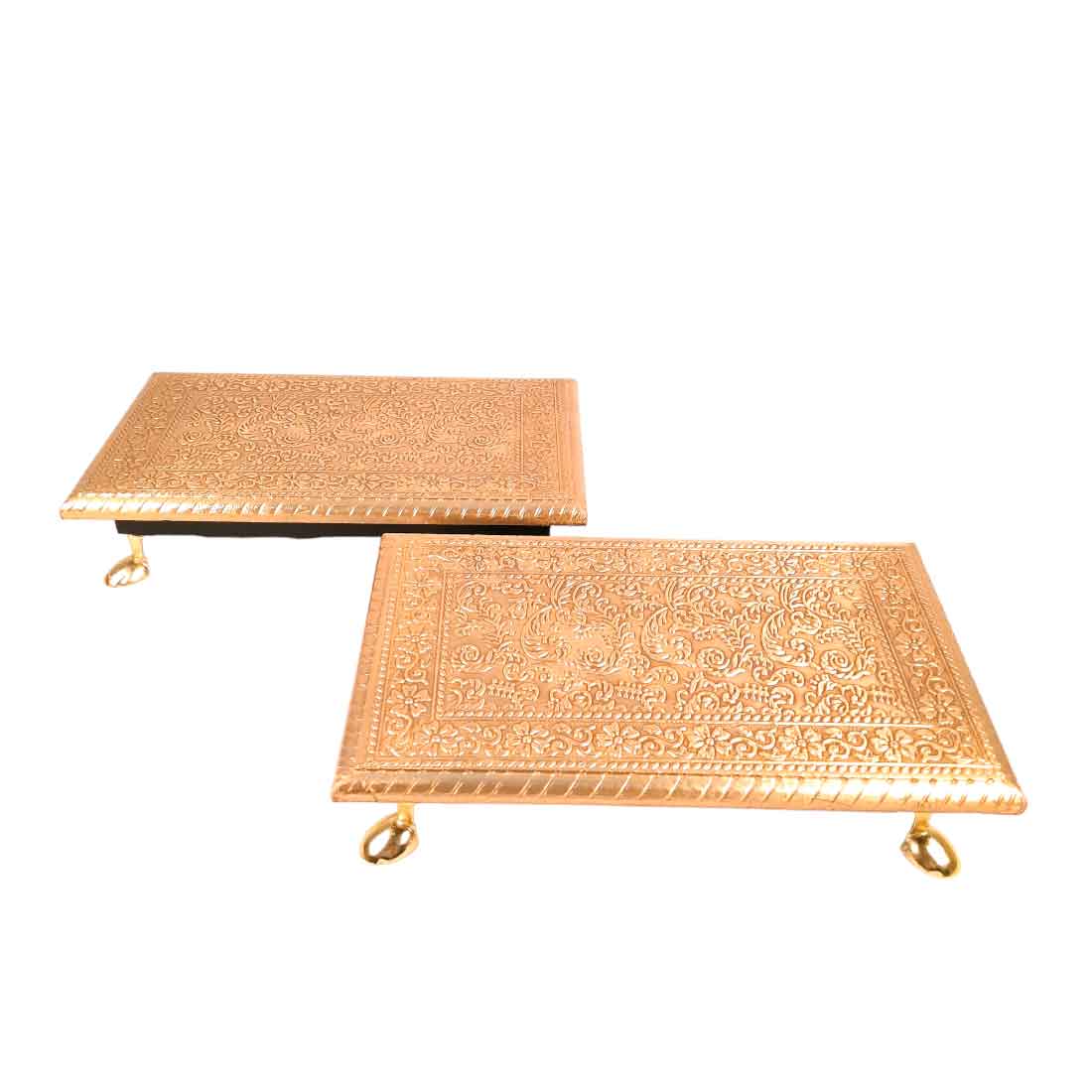 Wooden Brass Patla | 6X10-Apkamart #Style_ pack of 2