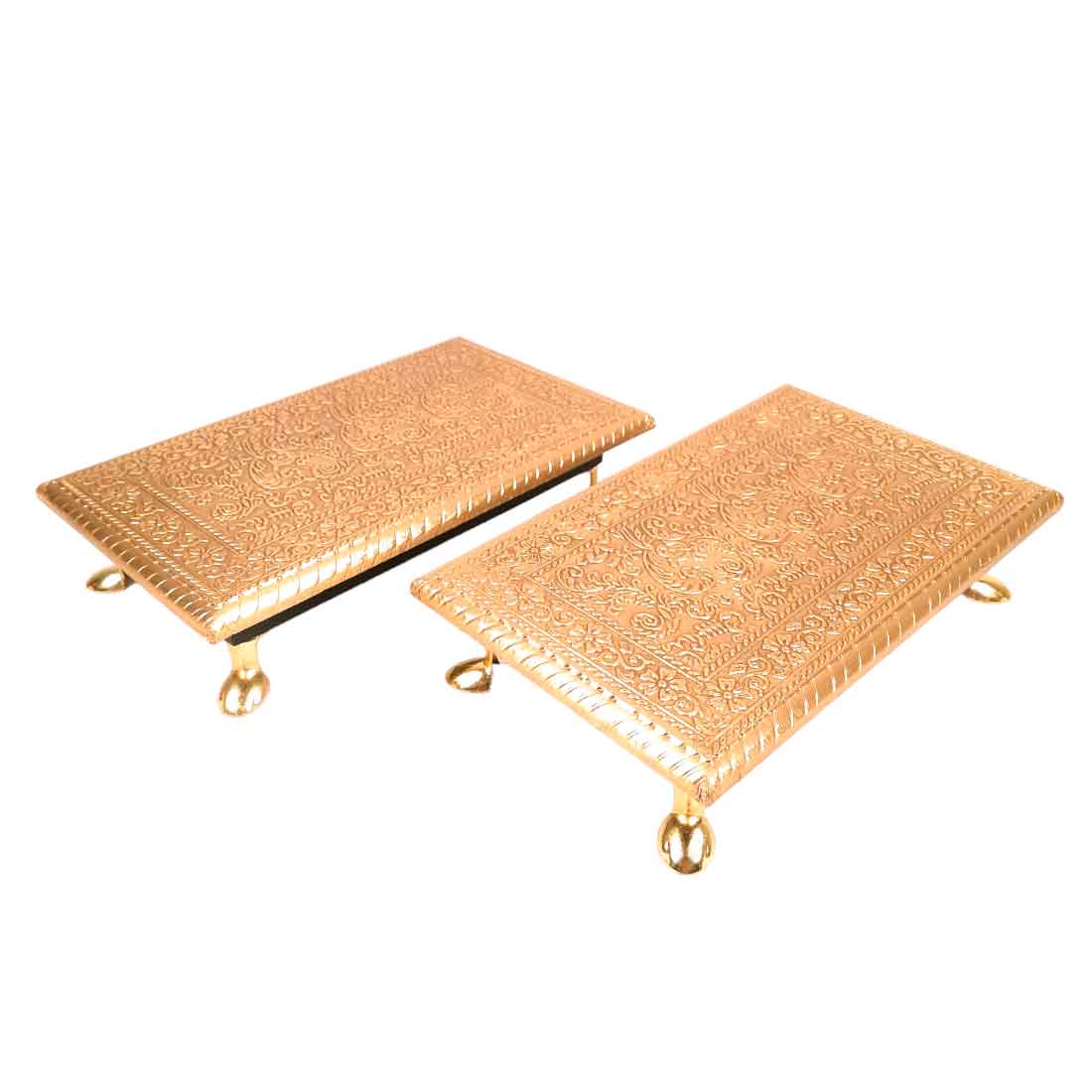 Wooden Brass Patla | 6X10-Apkamart #Style_ pack of 2